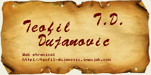 Teofil Dujanović vizit kartica